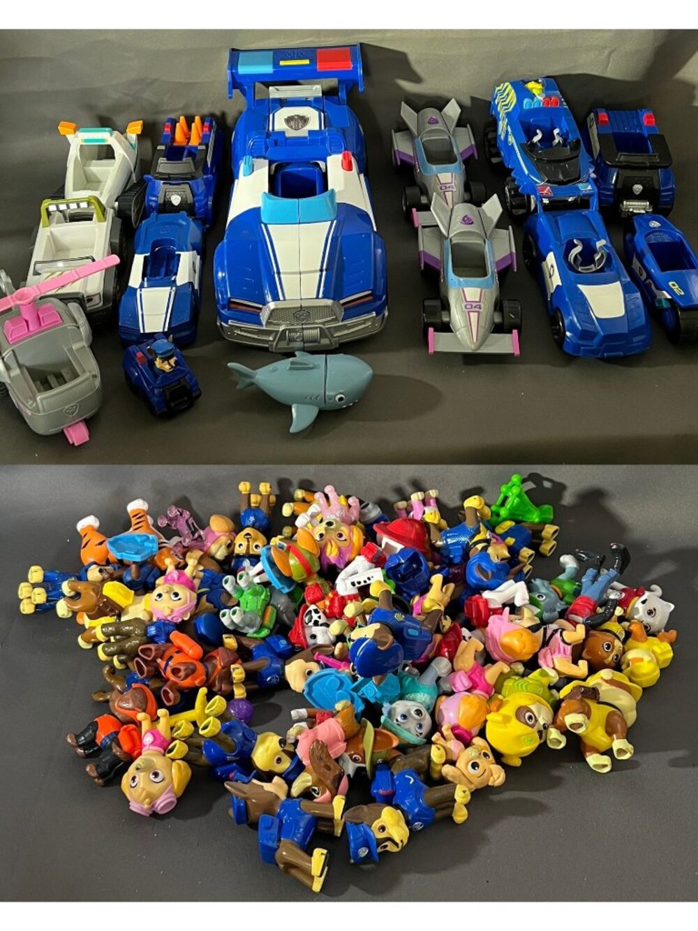 Paw Patrol Rescue Vehicle Lot With Helicopter & Figures
